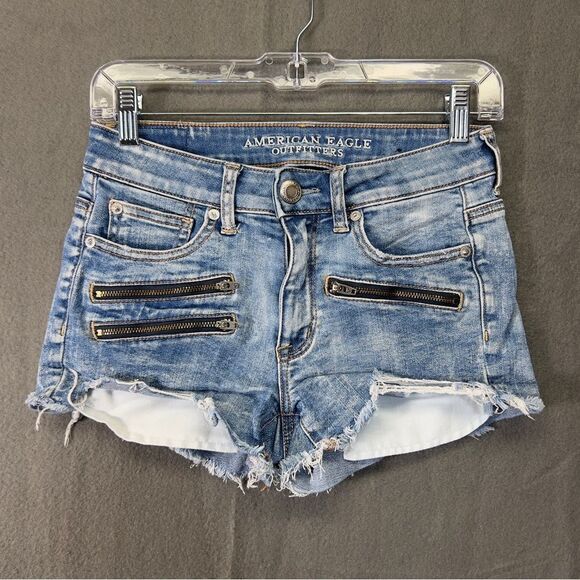 American Eagle High Rise Shortie | Size 2 zipper on front - Picture 1 of 12
